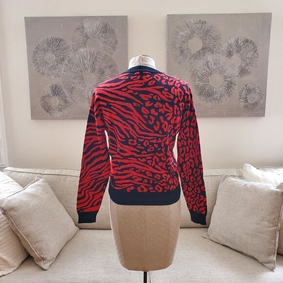 Bar III Animal-Print Jacquard Sweater Sz XS - Picture 7 of 12